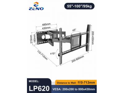 Giá Treo Tivi Xoay Đa Hướng ZENO LP620 – Hỗ Trợ TV Cỡ Lớn 55–100 inch | Treo Tường Nhưng Xoay – Kéo – Dịch Chuyển Linh Hoạt